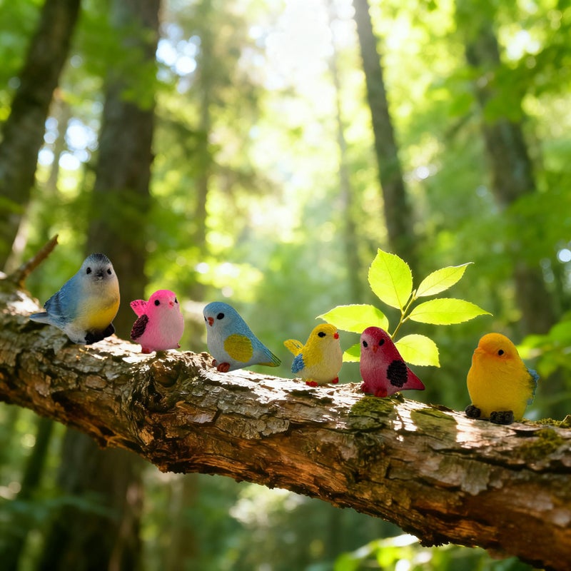 HYSTYLE 22pcs Bird Decorative Figurines, Simulation Miniature Bird Figurines for Fairy Garden Micro Landscape Decoration - Image 4